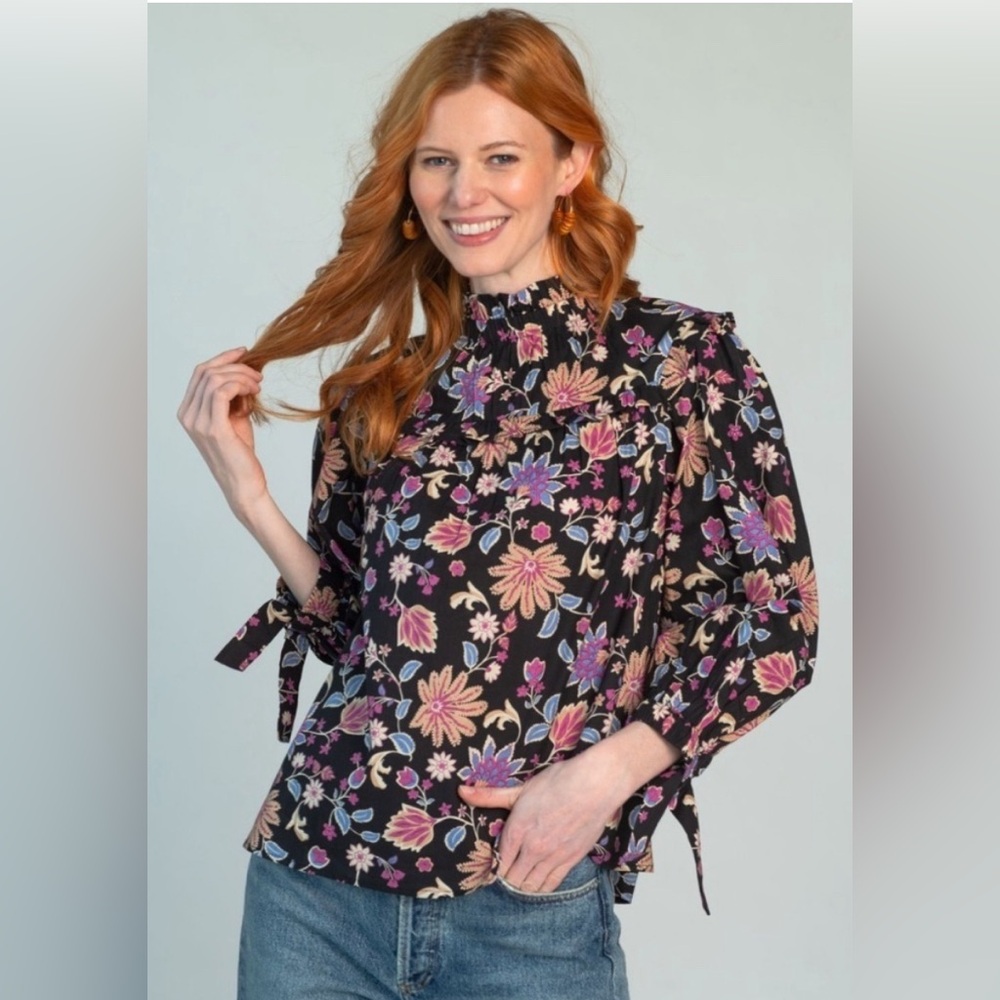 EUC Olivia James The Label Emma Top Vintage Black, size XS.